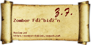 Zombor Fábián névjegykártya